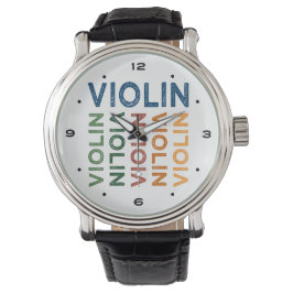 Violin Cute Colorful Horloge