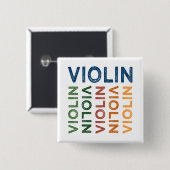 Violin Cute Colorful Vierkante Button 5,1 Cm (Voorkant /achterkant)
