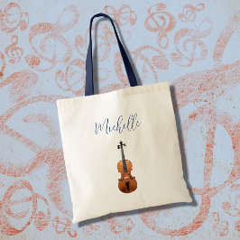 Violin Cute Custom Rubriekmuziek Tote Bag