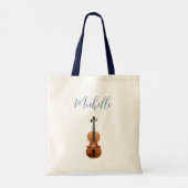 Violin Cute Custom Rubriekmuziek Tote Bag (Achterkant)