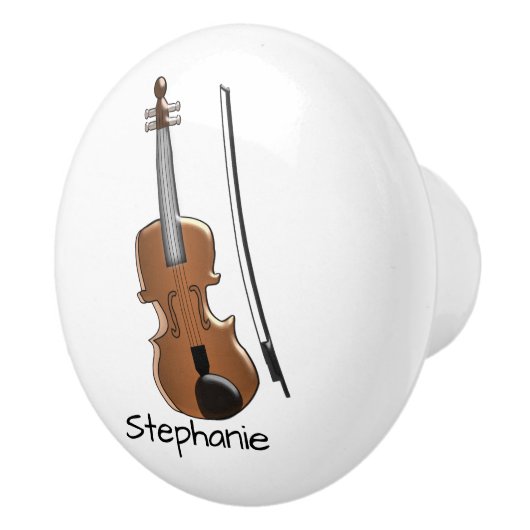 Violin Design Personalised Keramische Knop (Rechts)