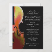 Violin Elegant Music Recital Black White Kaart (Voorkant)