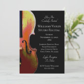 Violin Elegant Music Recital Black White Kaart (Staand voorkant)