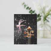 Violin en Ballet Dancer Briefkaart (Staand voorkant)