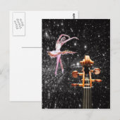 Violin en Ballet Dancer Briefkaart (Voorkant / Achterkant)
