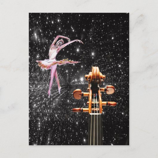 Violin en Ballet Dancer Briefkaart (Voorkant)