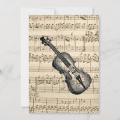  Violin en blad Music Flat Invitation Kaart (Voorkant)