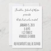 Violin en blad Music Flat Invitation Kaart (Achterkant)