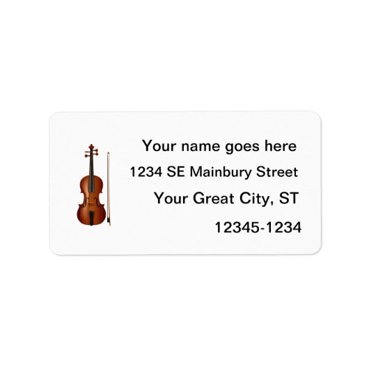 VIolin en boeg realistische afbeelding Etiket (Voorkant)
