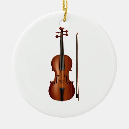 VIolin en boeg realistische afbeelding Keramisch Ornament (Voorkant)