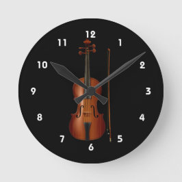VIolin en boeg realistische afbeelding Ronde Klok