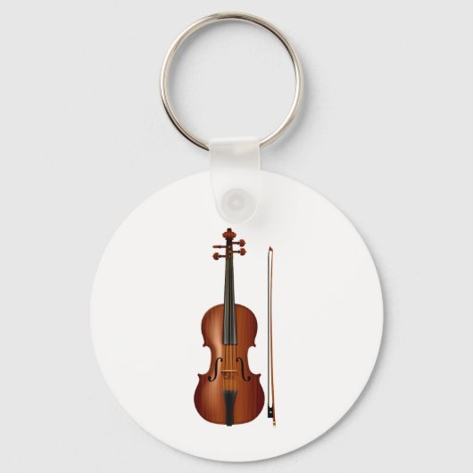 VIolin en boeg realistische afbeelding Sleutelhanger (Voorkant)