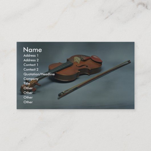 Violin en boog visitekaartje (Voorkant)