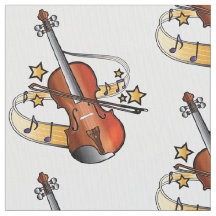 Violin en Bow met noten en sterren