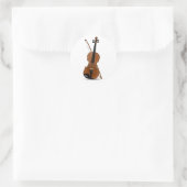 Violin en Bow Ronde Sticker (Tas)