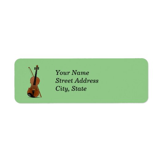 Violin en Bow sjabloon, personaliseren Etiket (Voorkant)