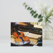 Violin en Bugle Briefkaart (Staand voorkant)
