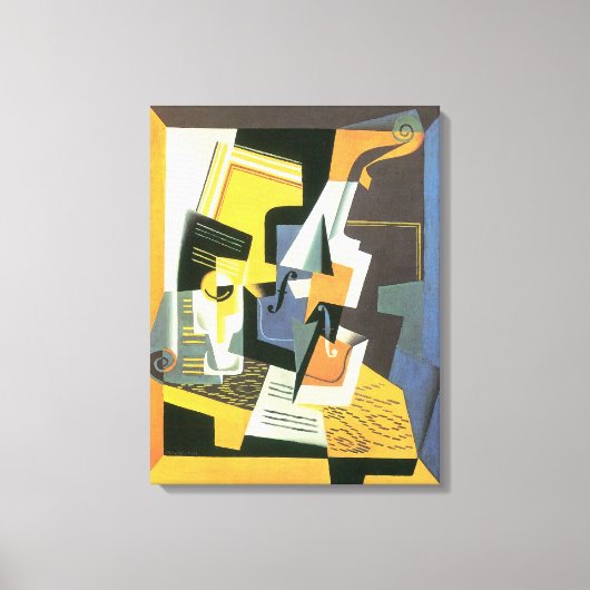 Violin en glas door Juan Gris, Cubisme Canvas Afdruk (Voorkant)