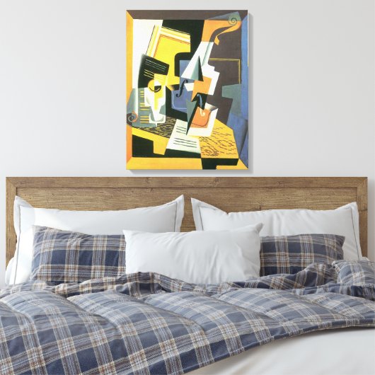Violin en glas door Juan Gris, Cubisme Canvas Afdruk (Insitu (Slaapkamer))