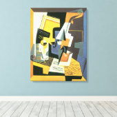 Violin en glas door Juan Gris, Cubisme Canvas Afdruk (Insitu (Houten vloer))