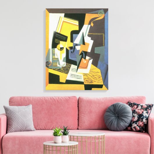Violin en glas door Juan Gris,  Cubisme Canvas Afdruk (Insitu (Woonkamer))
