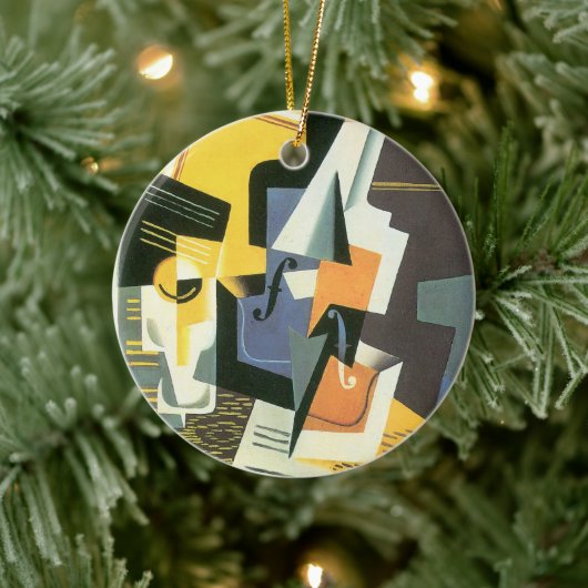 Violin en glas door Juan Gris,  Cubisme Keramisch Ornament (Boom)