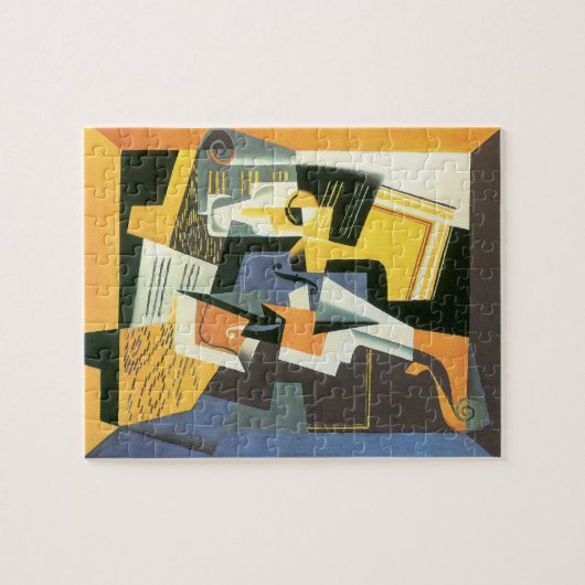 Violin en glas door Juan Gris,  Cubisme Legpuzzel (Horizontaal)