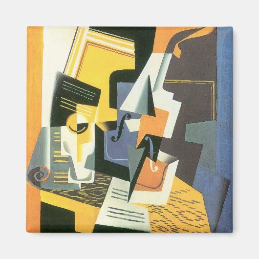 Violin en glas door Juan Gris,  Cubisme Magneet (Voorkant)