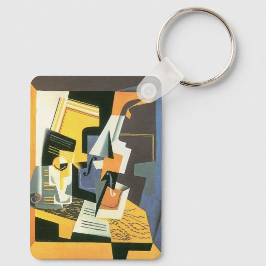 Violin en glas door Juan Gris,  Cubisme Sleutelhanger (Achterkant)