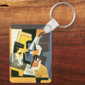 Violin en glas door Juan Gris,  Cubisme Sleutelhanger (Achterkant)
