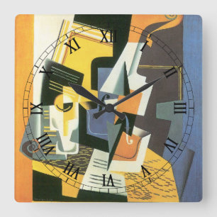 Violin en glas door Juan Gris,  Cubisme Vierkante Klok