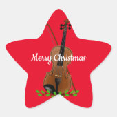 Violin- en kerstontwerp ster sticker (Voorkant)