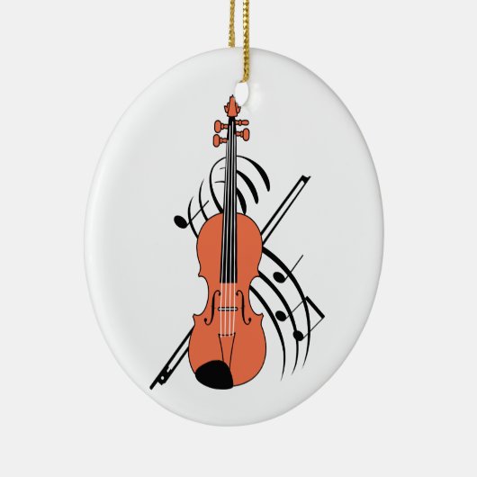 Violin en muziek keramisch ornament (Rechts)