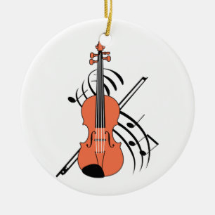 Violin en muziek keramisch ornament