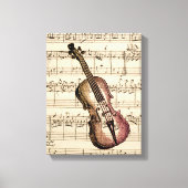 Violin en muziek op vel Canvas Afdruk (Voorkant)