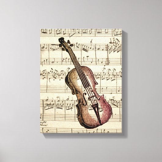  Violin en muziek op vel Canvas Afdruk (Voorkant)