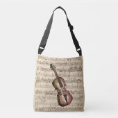 Violin en muziek op vel Crossbody Tas (Voorkant)