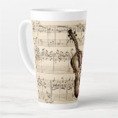 Violin en muziek op vel Latte Mok (Linkerhoek)