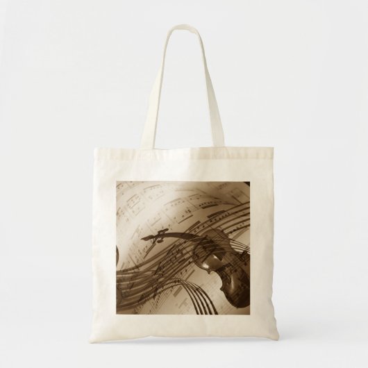  Violin en muziek op vel Tote Bag (Voorkant)