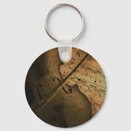 Violin en muziekblad Sleutelhanger