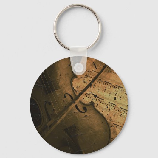  Violin en muziekblad Sleutelhanger (Voorkant)