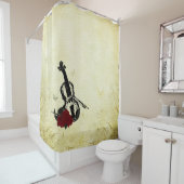 Violin en Roos Antiek Douchegordijn (In situ)