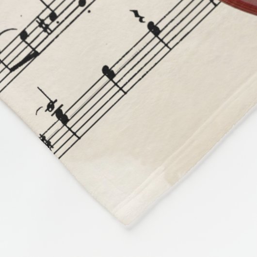 Violin en Rozen  muziekontwerp Fleece Deken (Hoek)