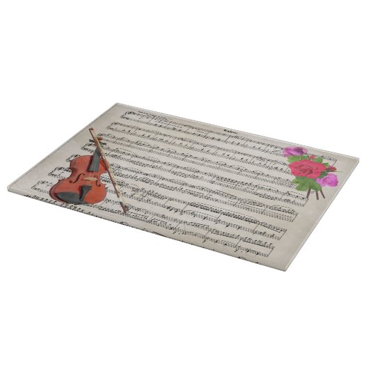 Violin en Rozen muziekontwerp Snijplank (Hoek)