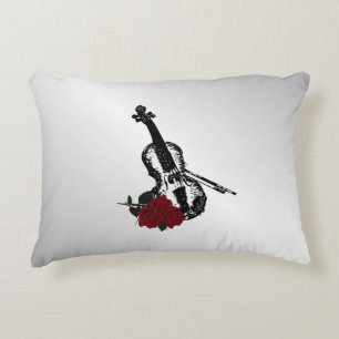 Violin en Rozen Silver Decoratief Kussen