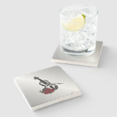 Violin en Rozen Silver Stenen Onderzetter (Zijkant)