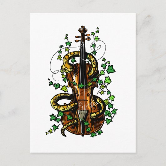 Violin en slang briefkaart (Voorkant)