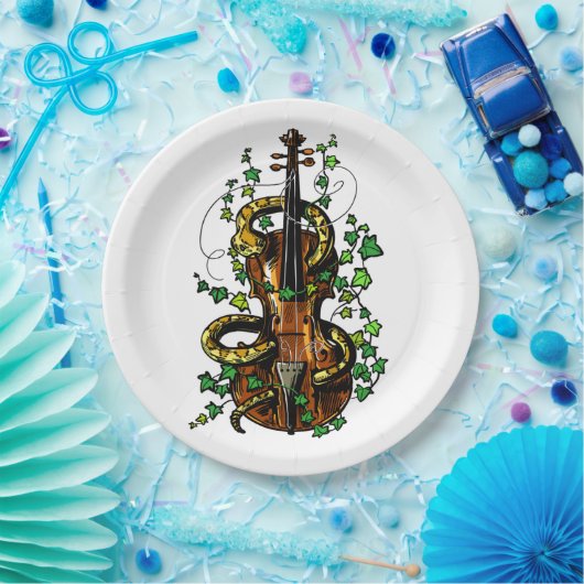 Violin en slang papieren bordje (Feest)