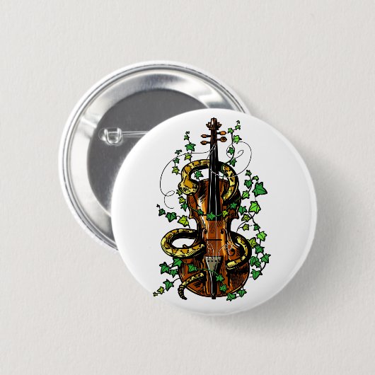 Violin en slang ronde button 5,7 cm (Voorkant /achterkant)