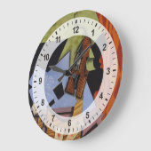 Violin- en speelkaarten op een tafel grote klok (Hoek)